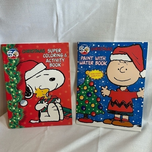 Peanuts UFS Other - Peanuts Snoopy & Charlie Brown 2 book LOT 50th anniversary NEW UNUSED VINTAGE